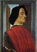 BOTTICELLI, Sandro Portrait of Giuliano de Medici oil